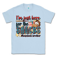 Dusty Blue i'm just here for the snacks #baseball brother Classic Tee - Zillion Design Studio