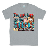 Heather Grey i'm just here for the snacks #baseball brother Classic Tee - Zillion Design Studio