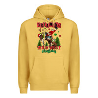Antique Gold dreaming of a wild west christmas cowboy santa Premium Hoodie - MaliasSmallBusiness