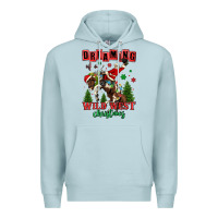 Blue Mist dreaming of a wild west christmas cowboy santa Premium Hoodie - MaliasSmallBusiness