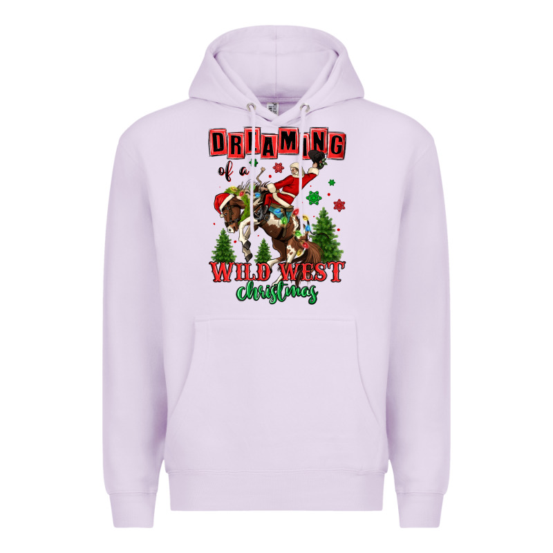 Dreaming Of A Wild West Christmas Cowboy Santa Premium Hoodie by MaliasSmallBusiness | Teevron