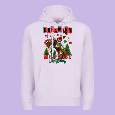 Dreaming Of A Wild West Christmas Cowboy Santa Premium Hoodie Designed By Maliassmallbusiness