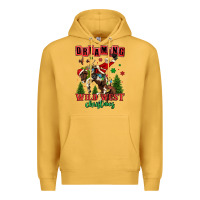 Mustard dreaming of a wild west christmas cowboy santa Premium Hoodie - MaliasSmallBusiness