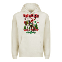 Oatmeal Heather dreaming of a wild west christmas cowboy santa Premium Hoodie - MaliasSmallBusiness