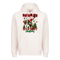 Pale Pink dreaming of a wild west christmas cowboy santa Premium Hoodie - MaliasSmallBusiness