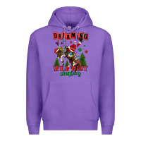 Purple dreaming of a wild west christmas cowboy santa Premium Hoodie - MaliasSmallBusiness