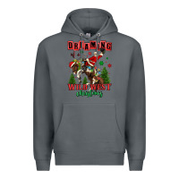 Rock dreaming of a wild west christmas cowboy santa Premium Hoodie - MaliasSmallBusiness
