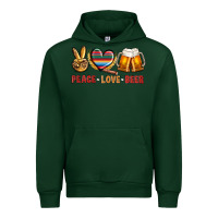 Forest Green peace love beer Urban Hoodie - NancyCooperArtShop