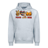 Heather Grey peace love beer Urban Hoodie - NancyCooperArtShop