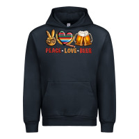 Navy peace love beer Urban Hoodie - NancyCooperArtShop