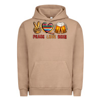 Pigment Burro peace love beer Urban Hoodie - NancyCooperArtShop