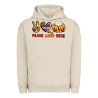 Pigment French Oak peace love beer Urban Hoodie - NancyCooperArtShop