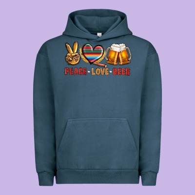 Peace Love Beer Urban Hoodie Designed By Nancycooperartshop