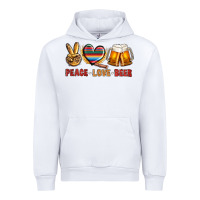 White peace love beer Urban Hoodie - NancyCooperArtShop