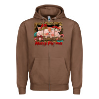 Chestnut merry pig mas Zipper Hoodie - RanaPortraitStore