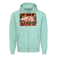 Seafoam merry pig mas Zipper Hoodie - RanaPortraitStore