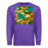 Purple camouflage turquoise glitter sunflowers seamless pattern Premium Sweatshirt - BundleAndBundleShop