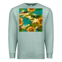 Seafoam camouflage turquoise glitter sunflowers seamless pattern Premium Sweatshirt - BundleAndBundleShop