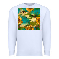 White camouflage turquoise glitter sunflowers seamless pattern Premium Sweatshirt - BundleAndBundleShop