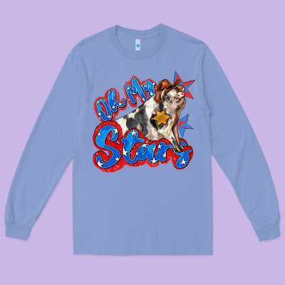 Oh My Stars Pig Long Sleeve Tee Designed By Zillion Design Studio