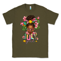 Army Green july girl afro woman summer Classic Tee - texasbilliewilder