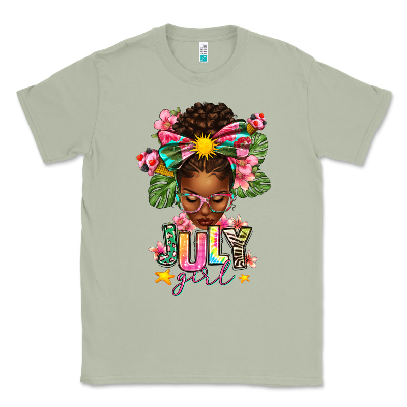 July Girl Afro Woman Summer Classic Tee by texasbilliewilder | Teevron