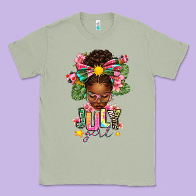 July Girl Afro Woman Summer Classic Tee Designed By Texasbilliewilder