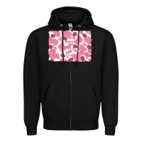 Black distressed strawberry milkshake cowhide Zipper Hoodie - RanaPortraitStore