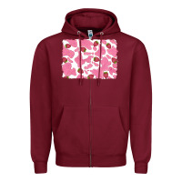 Burgundy distressed strawberry milkshake cowhide Zipper Hoodie - RanaPortraitStore