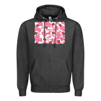 Charcoal Heather distressed strawberry milkshake cowhide Zipper Hoodie - RanaPortraitStore