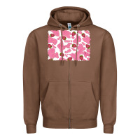 Distressed Strawberry Milkshake Cowhide Zipper Hoodie | Teevron