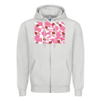 Dove Grey distressed strawberry milkshake cowhide Zipper Hoodie - RanaPortraitStore