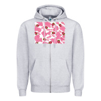 Heather Grey distressed strawberry milkshake cowhide Zipper Hoodie - RanaPortraitStore