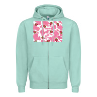 Seafoam distressed strawberry milkshake cowhide Zipper Hoodie - RanaPortraitStore