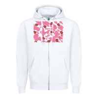 White distressed strawberry milkshake cowhide Zipper Hoodie - RanaPortraitStore