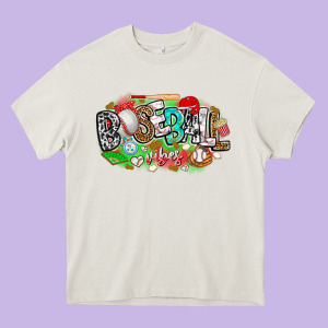 Baseball Vibes Heavy Core Tee Designed By Cowhidedigitalart