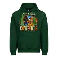 Forest Green long live cowgirls Urban Hoodie - NancyCooperArtShop