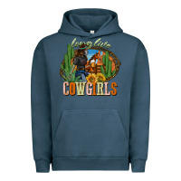 Pigment Midnight Navy long live cowgirls Urban Hoodie - NancyCooperArtShop