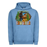 Pigment Pebble Blue long live cowgirls Urban Hoodie - NancyCooperArtShop