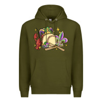 Army Green mardi gras baseball Premium Hoodie - MaliasSmallBusiness
