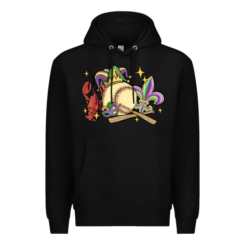 Mardi Gras Baseball Premium Hoodie by MaliasSmallBusiness | Teevron