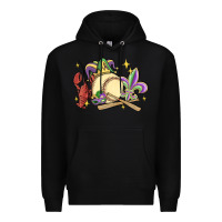 Black mardi gras baseball Premium Hoodie - MaliasSmallBusiness