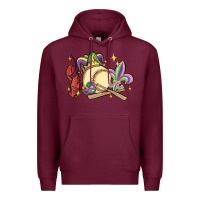 Burgundy mardi gras baseball Premium Hoodie - MaliasSmallBusiness