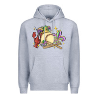 Heather Grey mardi gras baseball Premium Hoodie - MaliasSmallBusiness