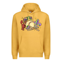 Mustard mardi gras baseball Premium Hoodie - MaliasSmallBusiness