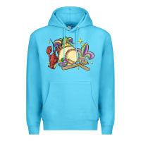 Ocean Blue mardi gras baseball Premium Hoodie - MaliasSmallBusiness