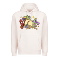 Pale Pink mardi gras baseball Premium Hoodie - MaliasSmallBusiness