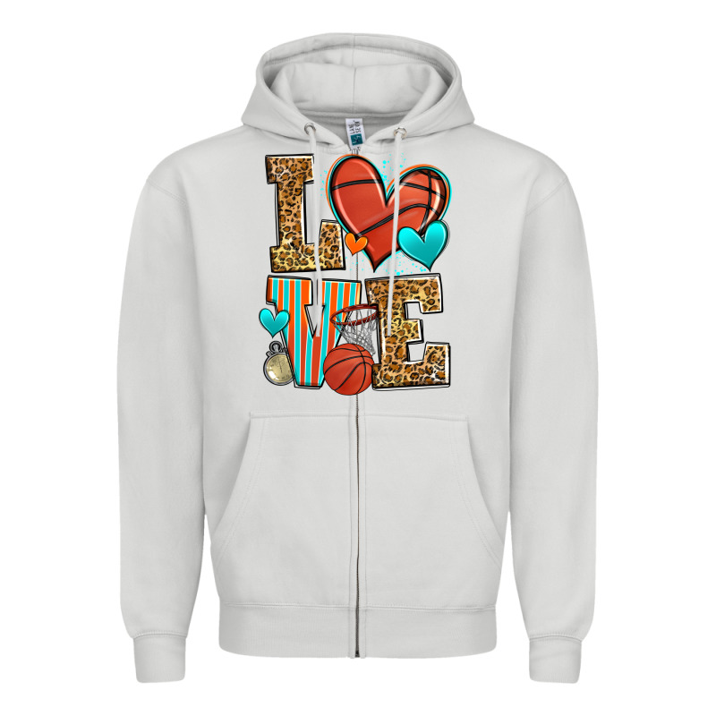 Love Basketball Zipper Hoodie by Zillion Design Studio | Teevron