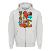 Dove Grey love basketball Zipper Hoodie - Zillion Design Studio