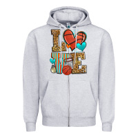 Heather Grey love basketball Zipper Hoodie - Zillion Design Studio